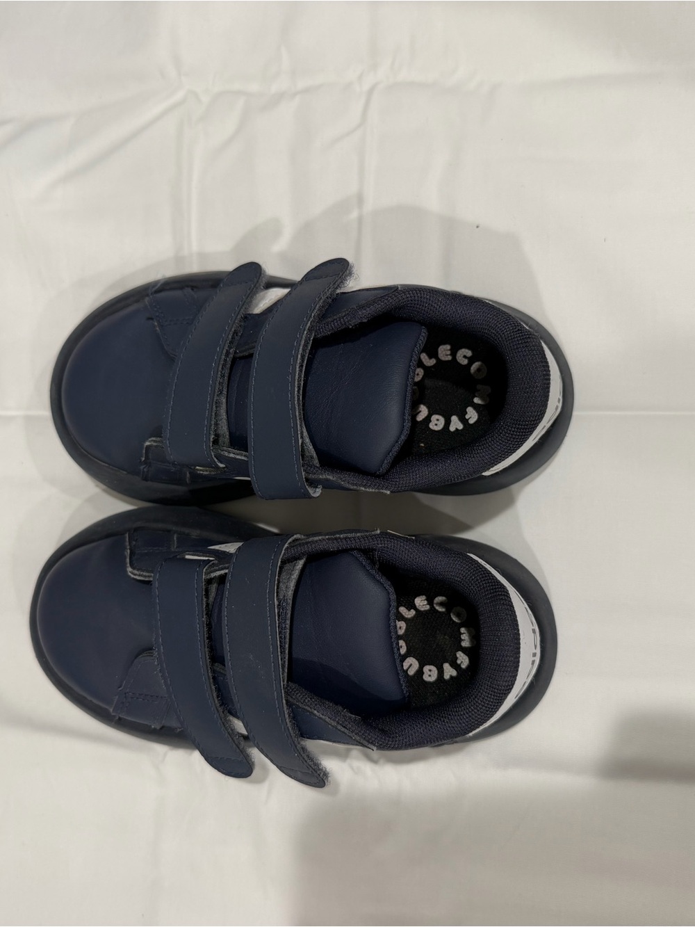 adidas Kids Navy and White Double Velcro Sneakers